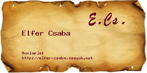 Elfer Csaba névjegykártya